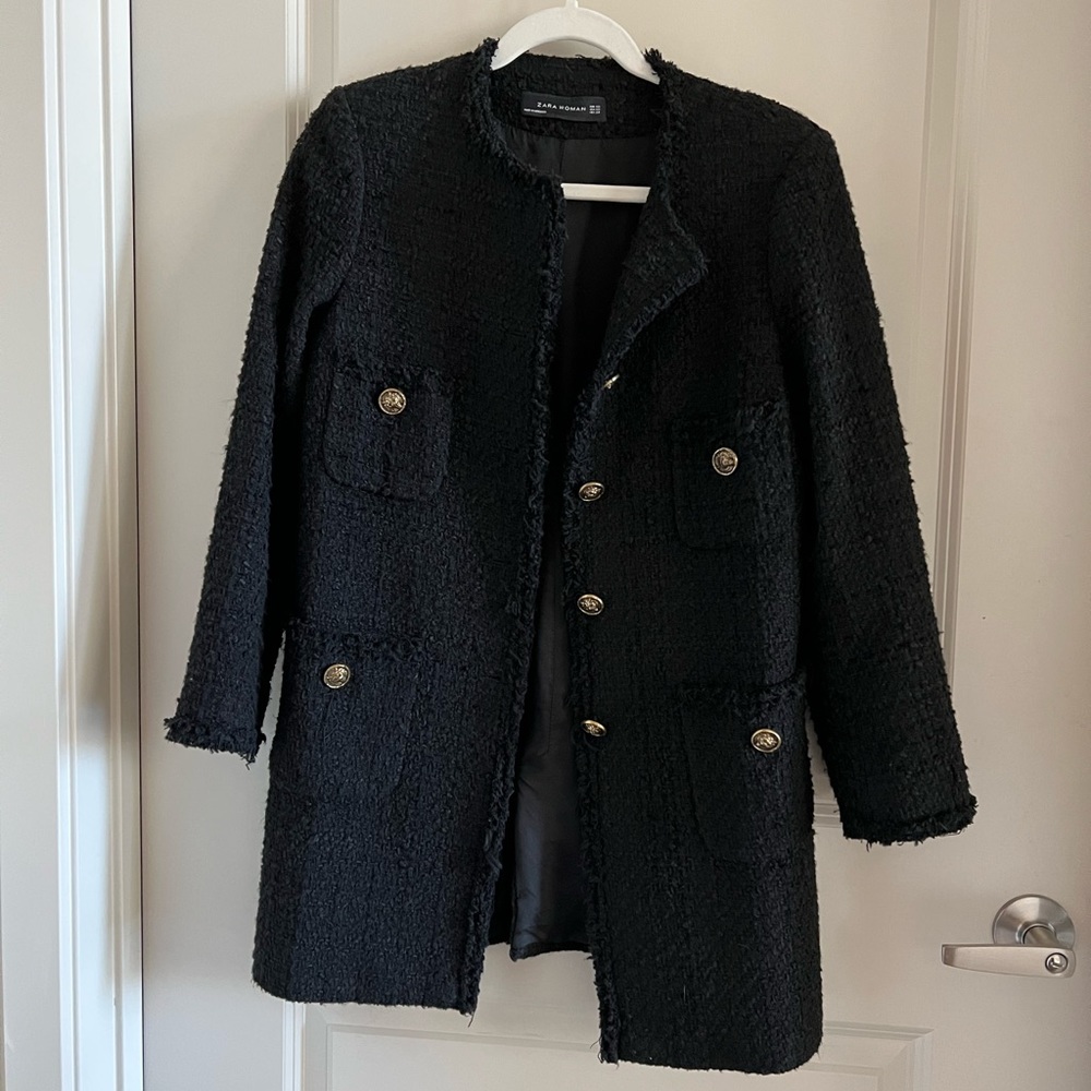 COPY - Zara “tweed like” mid length jacket